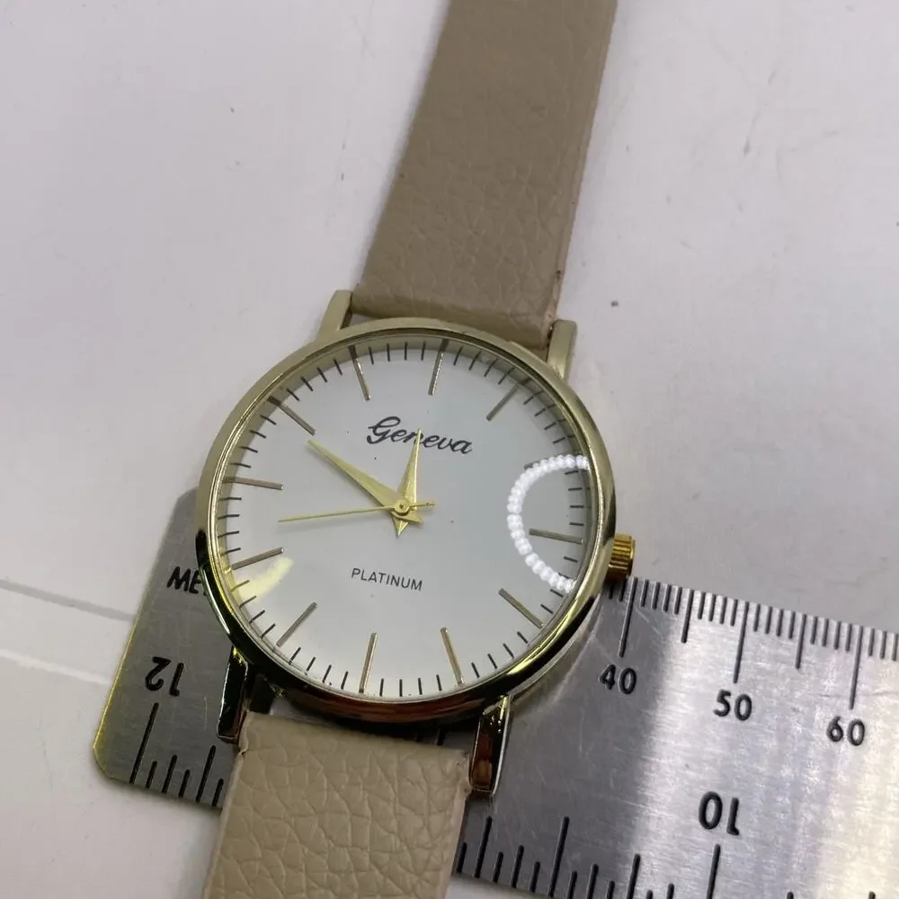 Geneva Gold Tone Watch Works New Battery